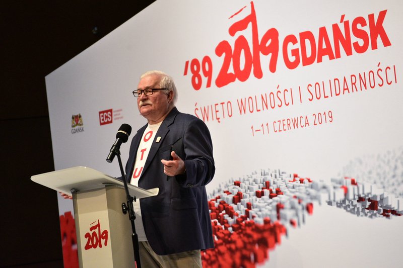Wałęsa wystąpił w ECS podczas obchodów rocznicy 4 czerwca 1989.