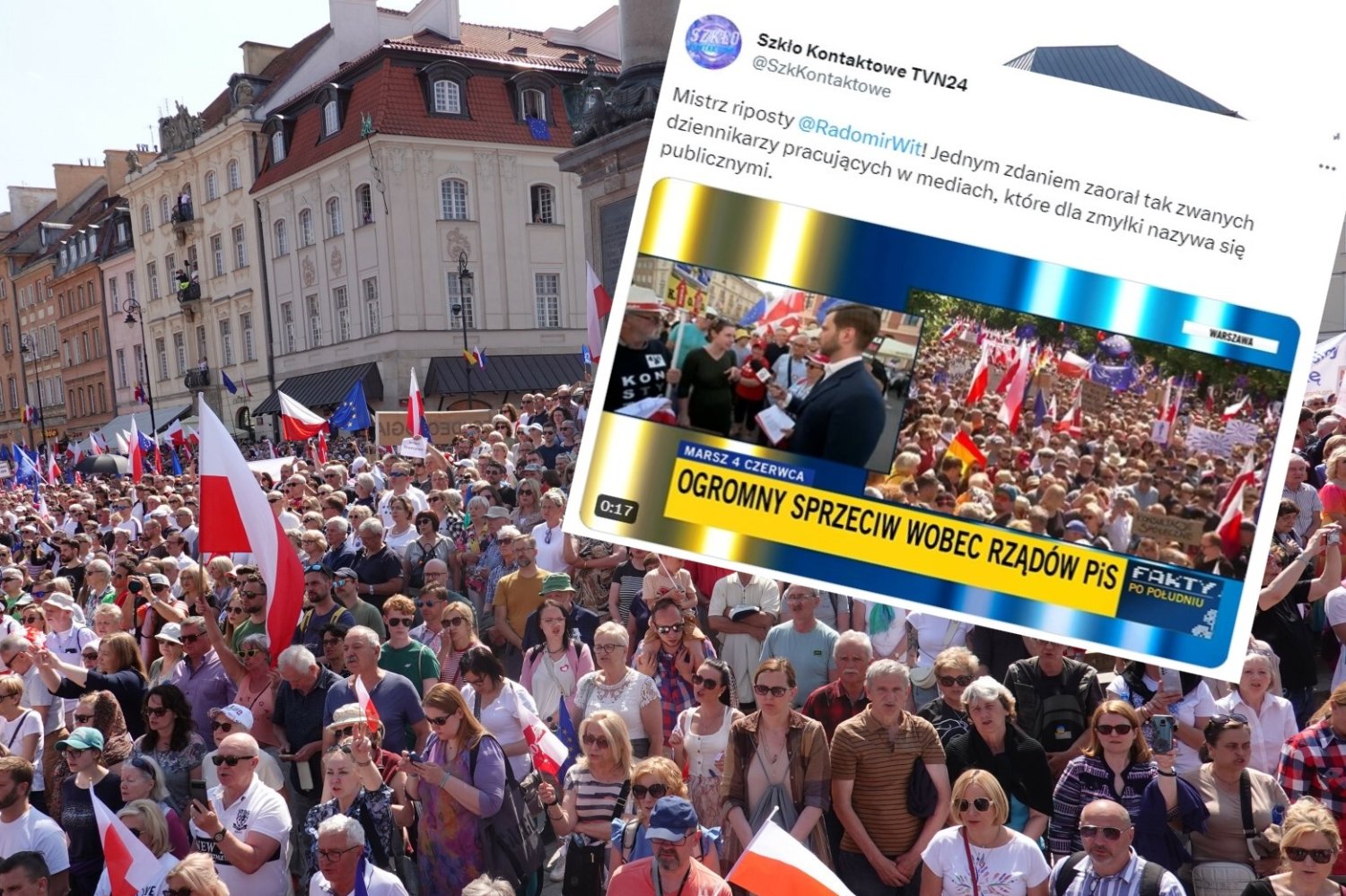 Radomir Wit wymownie podsumował pracowników TVP podczas marszu opozycji.