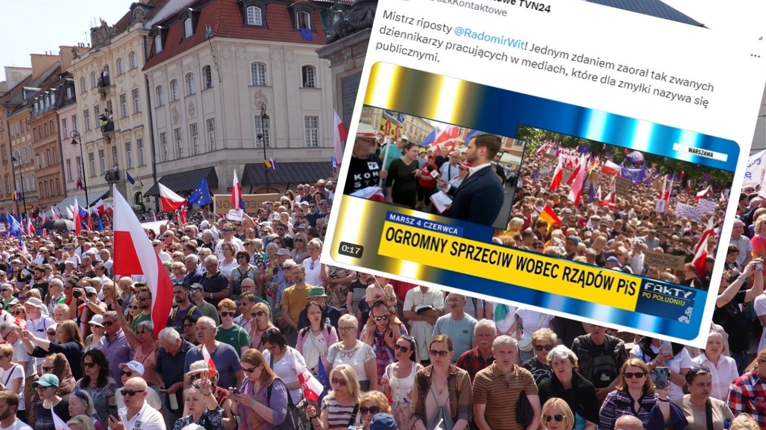Radomir Wit wymownie podsumował pracowników TVP podczas marszu opozycji.