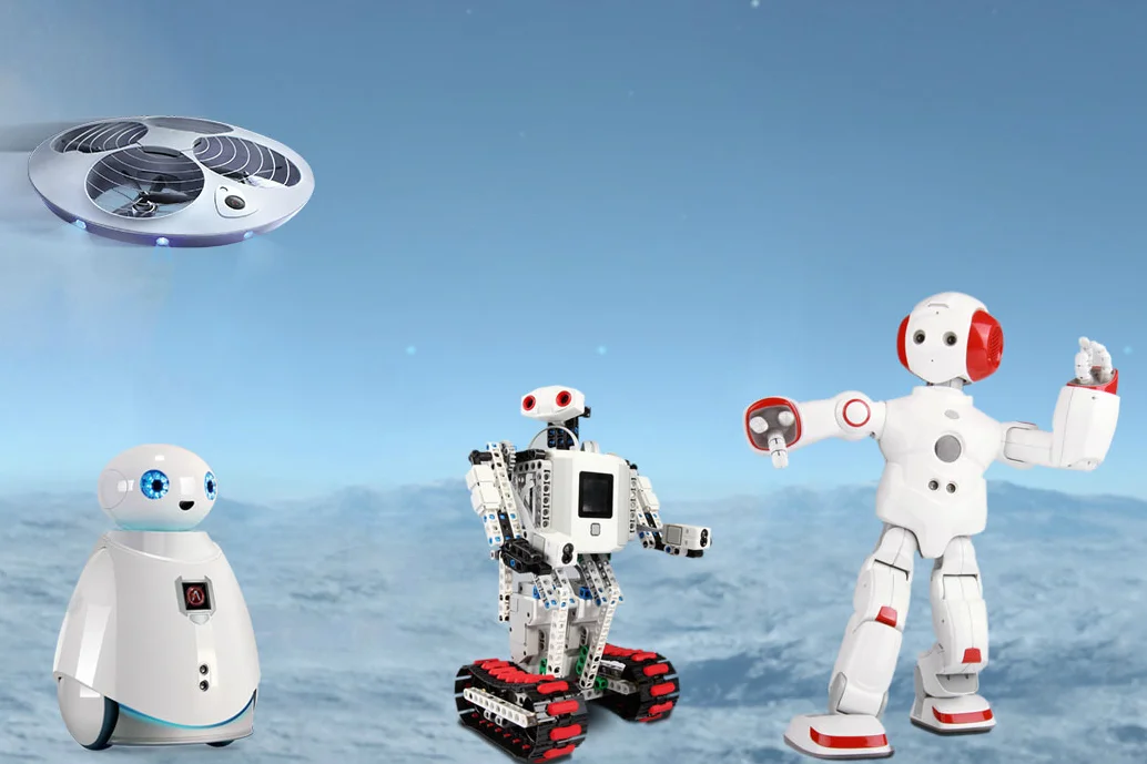 Od lewej: latający robot Sinus, pomagający w życiu codziennym Oculus, edukacyjny Krypton oraz roztańczony Everest