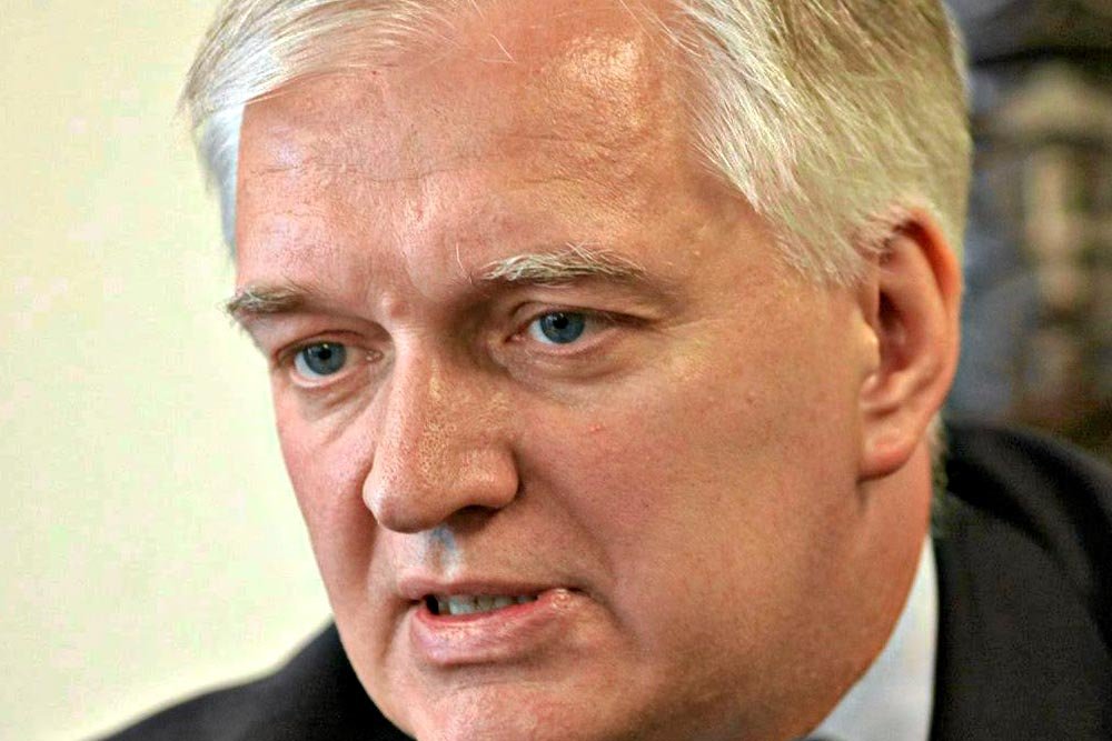 Jarosław Gowin podczas konferencji prasowej o Amber Gold