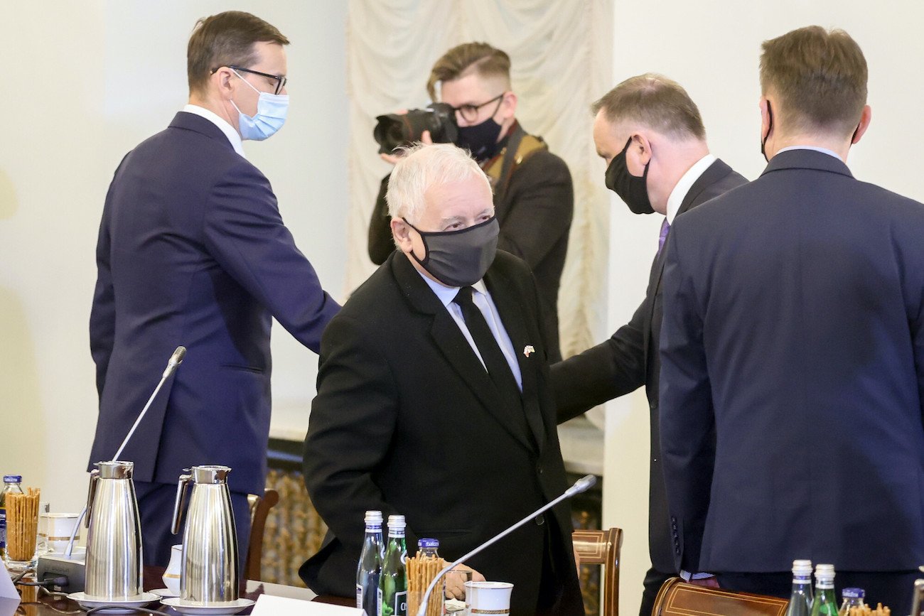 Wicepremier ds. bezpieczeństwa Jarosław Kaczyński podczas posiedzenia Rady Bezpieczeństwa Narodowego (2 marca).