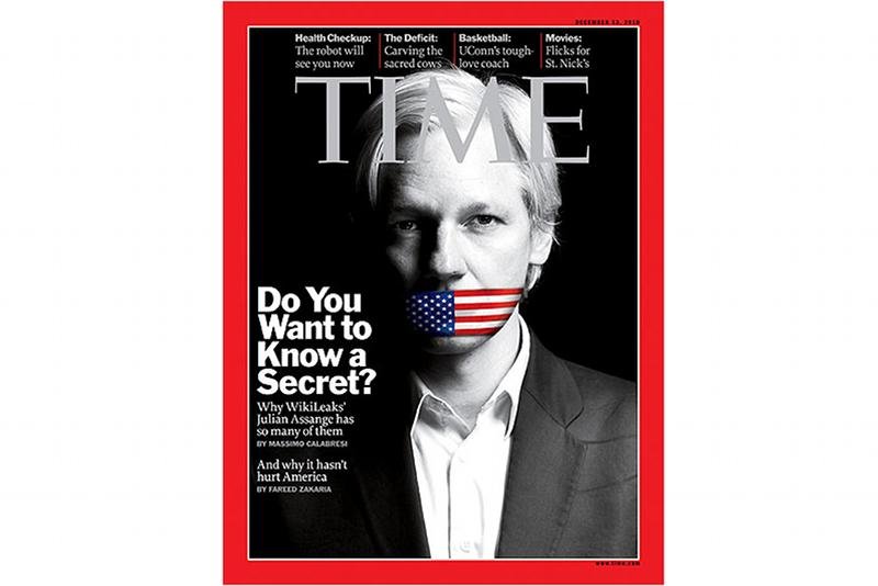 Julian Assange na okładce magazynu "Time"