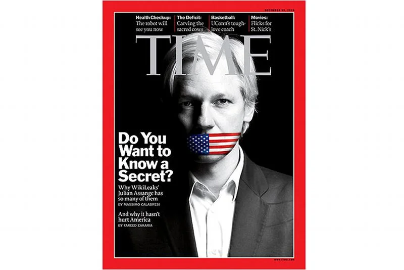 Julian Assange na okładce magazynu "Time"