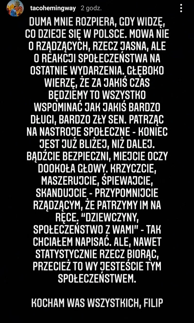 Screen Instagram Taco Hemingway