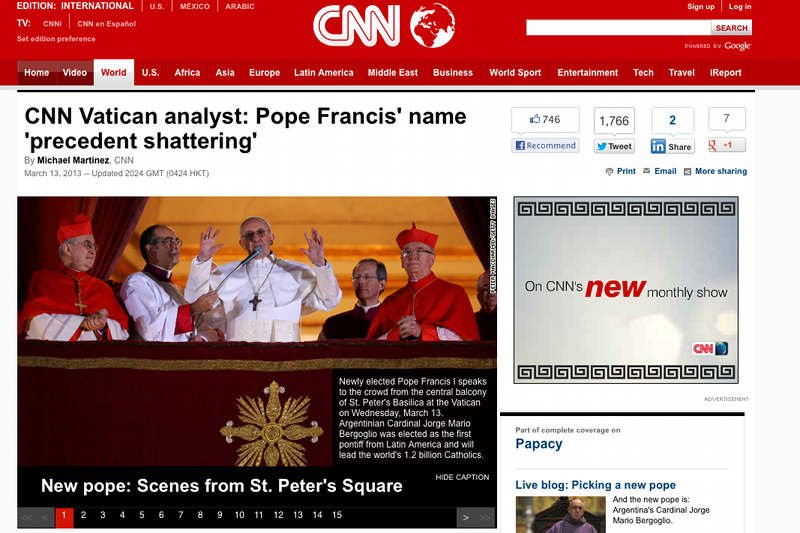 Cardinal Jorge Bergoglio of Argentina, the new pope, is breaking historic ground by choosing the name Francis