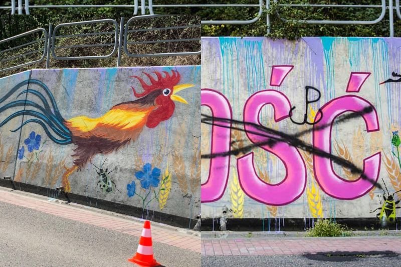 Mural w Pciumiu jest obiektem ataków ze strony księdza i homofobów