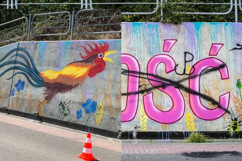 Mural w Pciumiu jest obiektem ataków ze strony księdza i homofobów