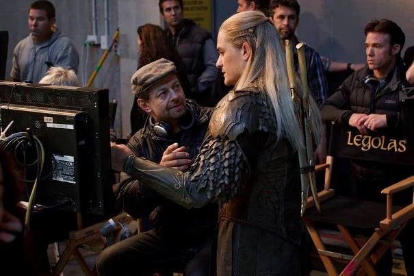 Orlando Bloom i reżyser drugiej ekipy, Andy Serkis (który grał też Golluma).