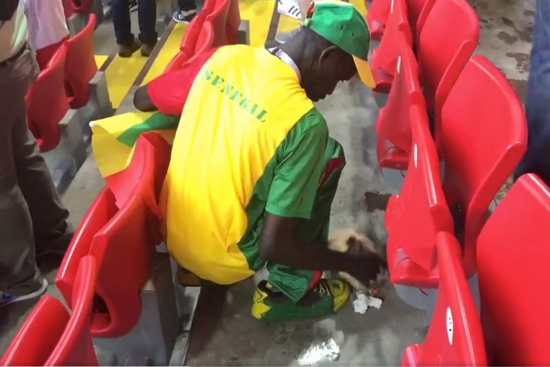 Senegalscy kibice posprzątali trybuny na których siedzieli.