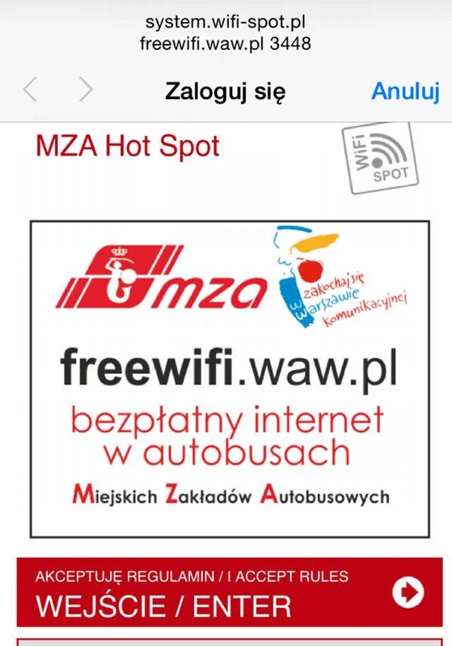 Darmowy internet w komunikacji miejskiej, Warszawa