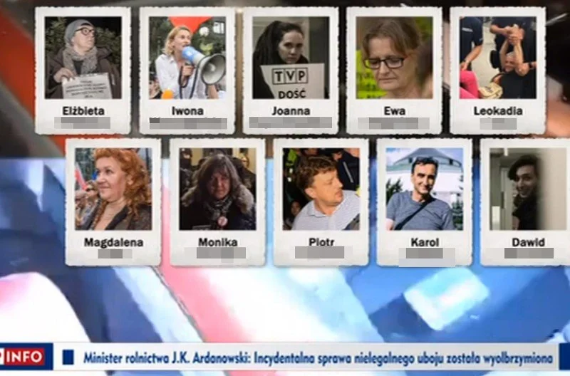 Pracownicy "Wiadomości" TVP w poniedziałek (4 lutego) upublicznili wizerunki i dane protestujących przed siedzibą Telewizji Polskiej, którzy blokowali drogę prezenterce stacji, Magdalenie Ogórek.