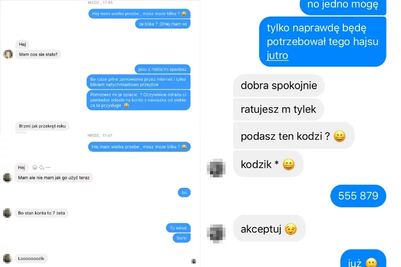 Rozmowy z dwoma chłopakami, którzy nie zostali oszukani oraz przykład mojej naiwności (z prawej).