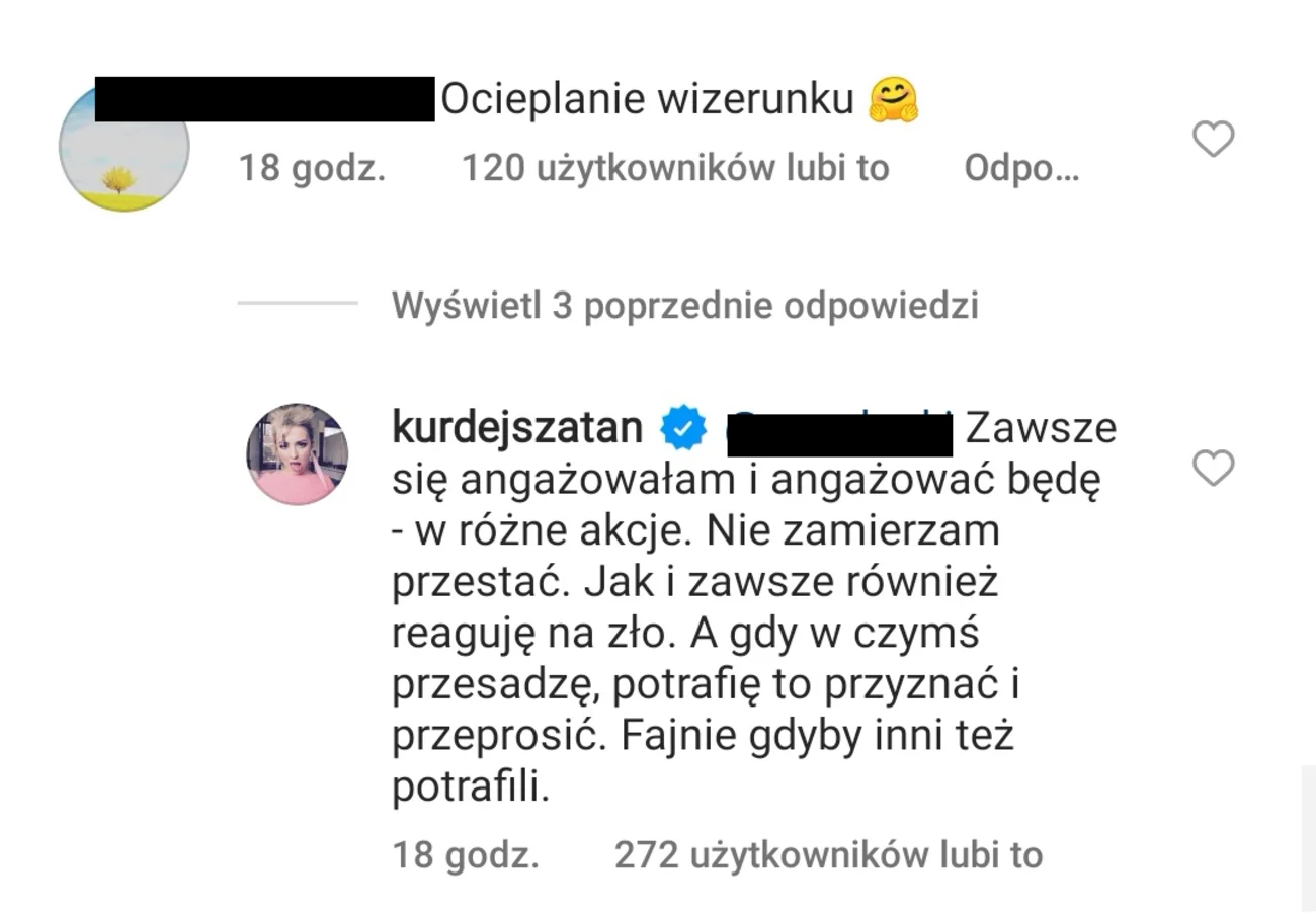 Barbara Kurdej-Szatan odpowiedziała na zarzut ocieplania wizerunku