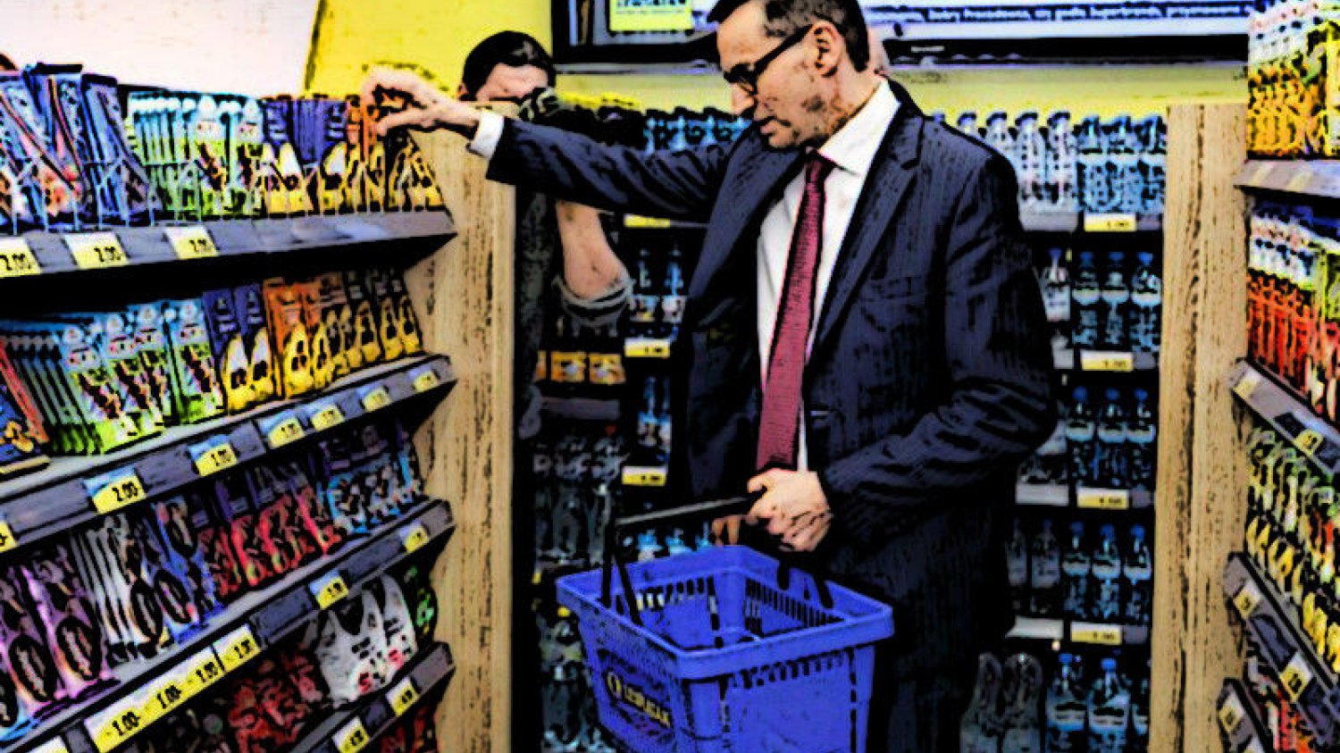 Premier Mateusz Morawiecki na zakupach.