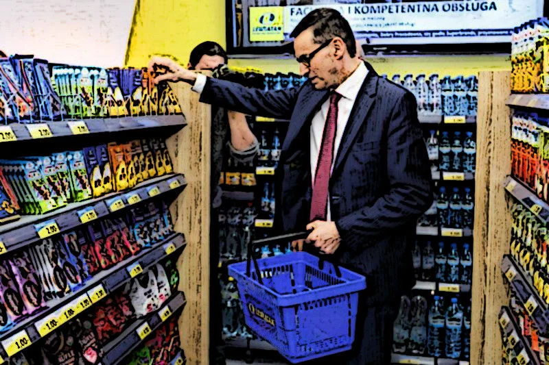 Premier Mateusz Morawiecki na zakupach.