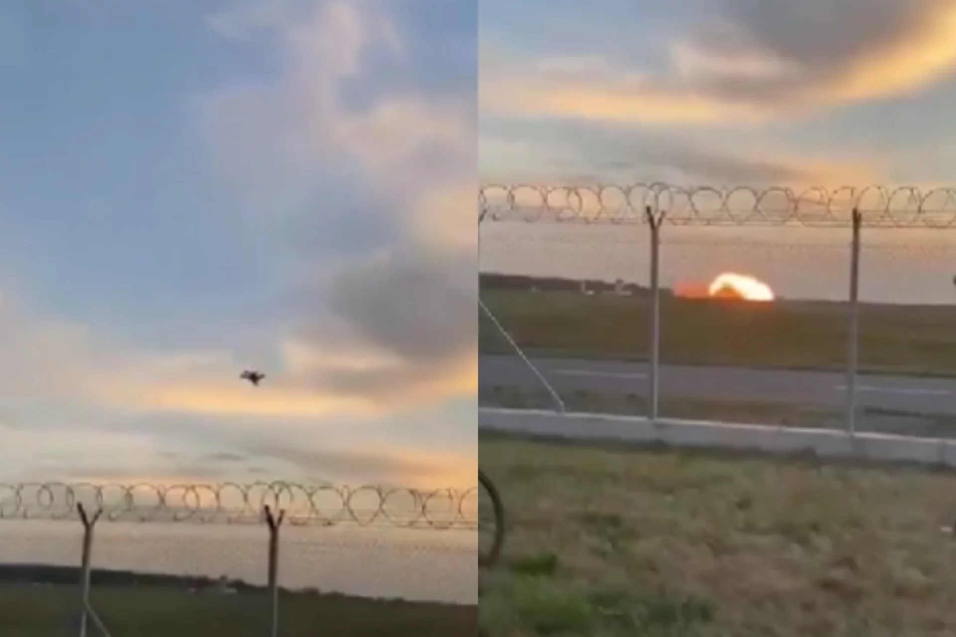 F-16 rozbił się w Radomiu. Jest nagranie, na którym widać koszmarny wypadek