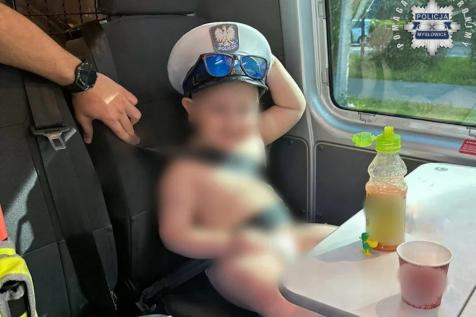 Policjanci zaopiekowali się maluchem do przyjazdu pogotowia