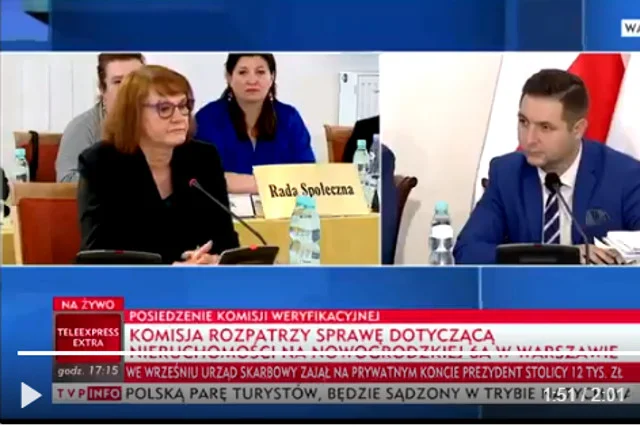 Na dzisiejszym posiedzeniu komisji reprywatyzacyjnej wiceministra Patryka Jakeiego zeznawała lokatorka zreprywatyzowanej kamienicy przy Nowogrodzkiej 6A, Krystyna Goździewska. Mówiąc o szykanach ze strony nowych właścicieli nie mogła powtrzymać łez.