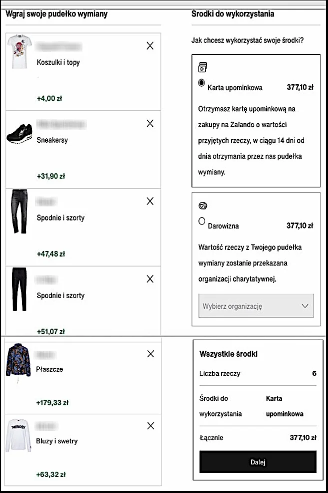 Mój bilans na Zalando Pre-owned