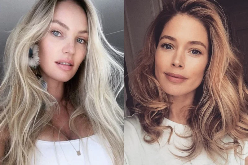 Candice Swanepoel i Doutzen Kroes na co dzień są fankami naturalnego makijażu.