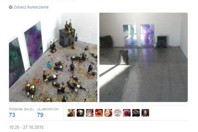 Widok po ostrej balandze? Nie! Instalacja artystyczna. Potraktowalibyście je miotłą?