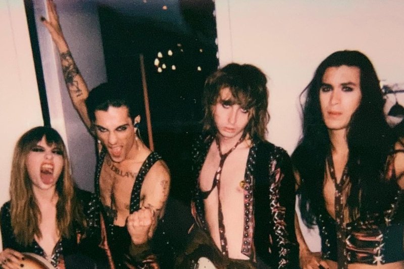 Zespół Måneskin przed występem na Eurowizji w 2021 roku.