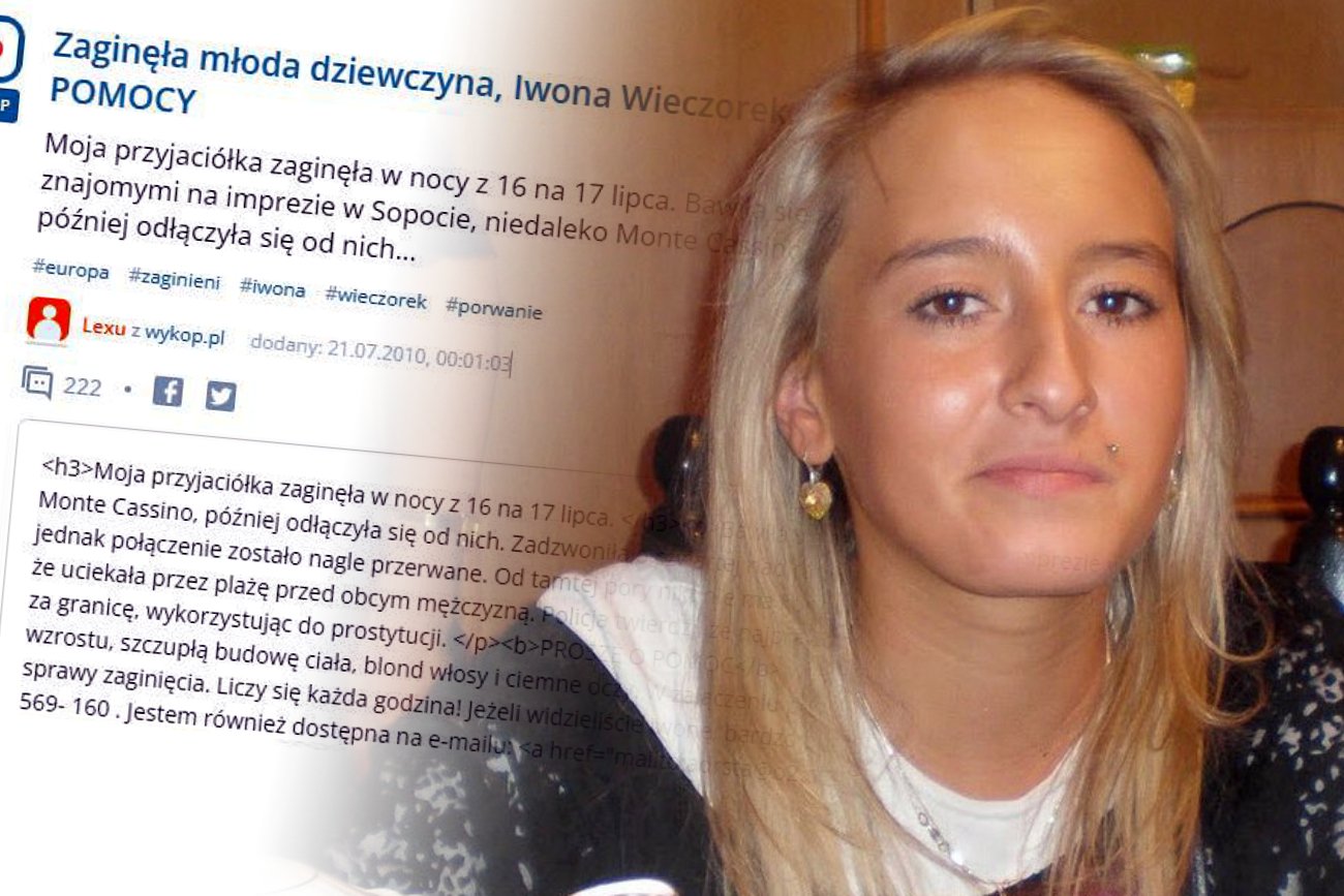 Dawne wpisy znajomych Wieczorek. "Uciekała przed obcym mężczyzną".