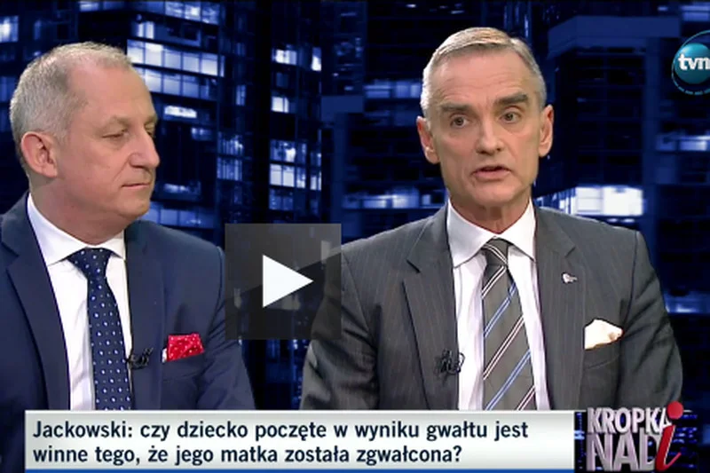 Senator PiS Jan Maria Jackowski o gwałcie i ciąży w programie Moniki Olejnik.