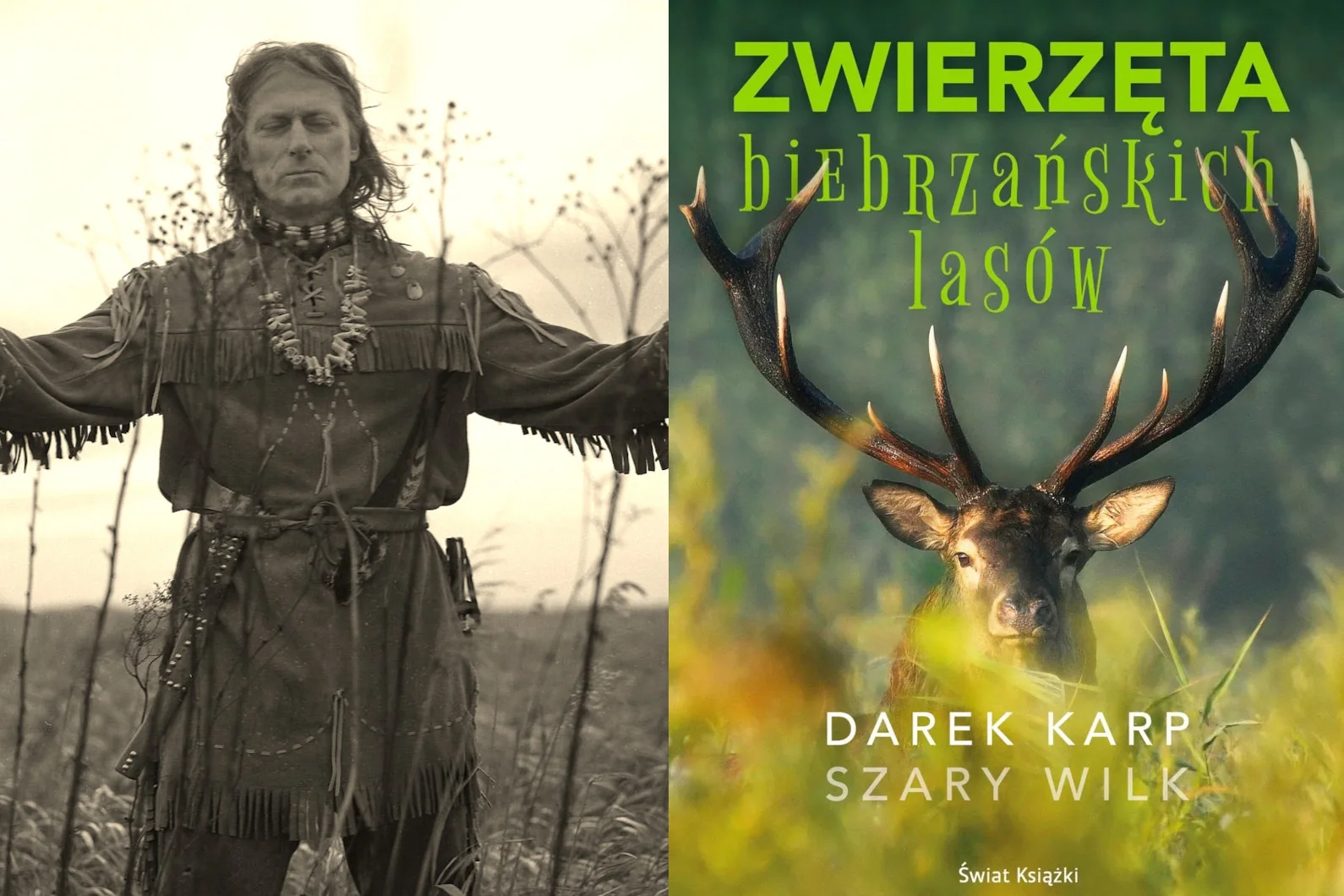 "Zwierzęta biebrzańskich lasów" to książka Darka Karpa, które drugie imię to Szary Wilk