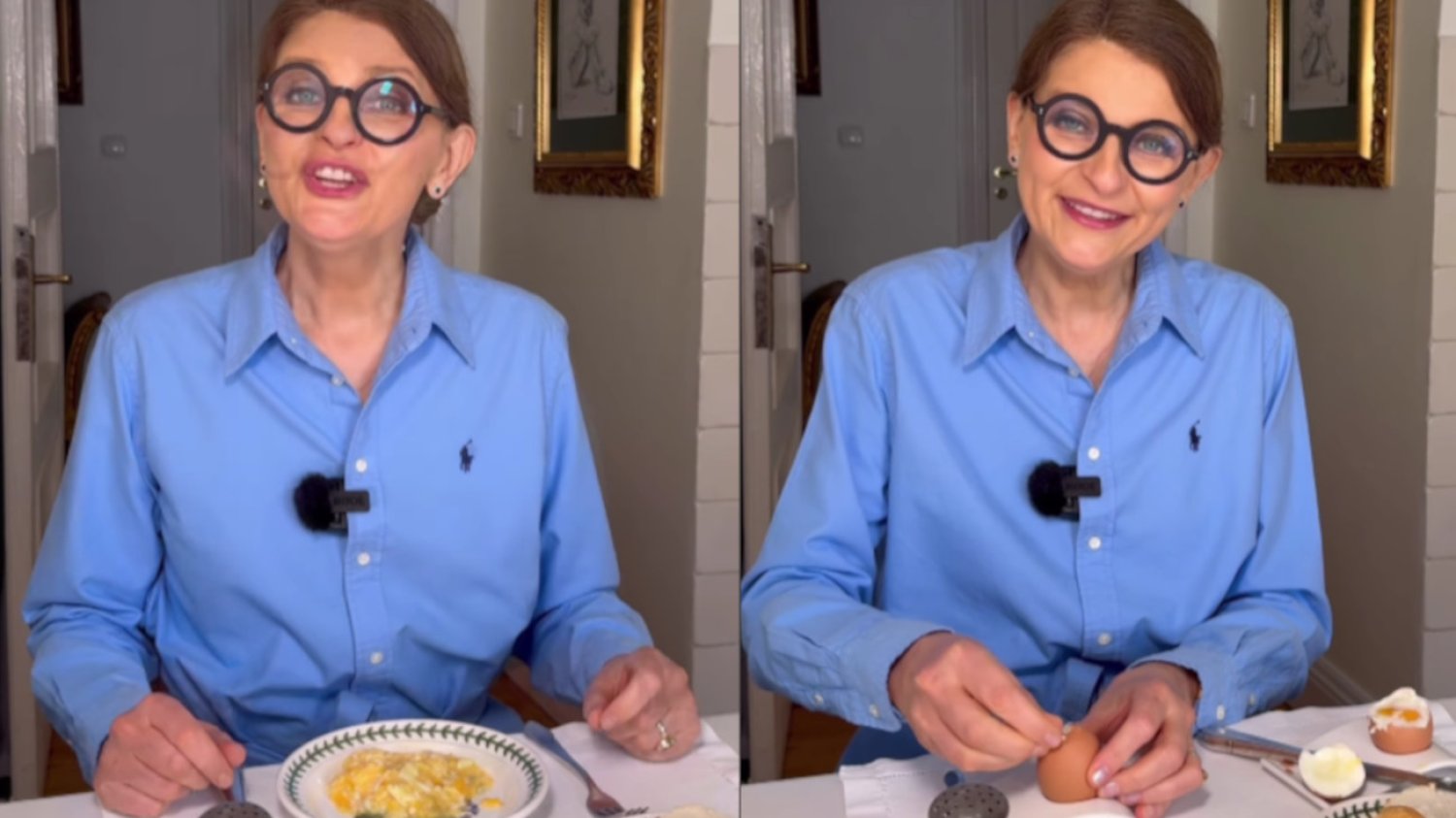Irena Kamińska-Radomska tłumaczy, jak jeść jajko.