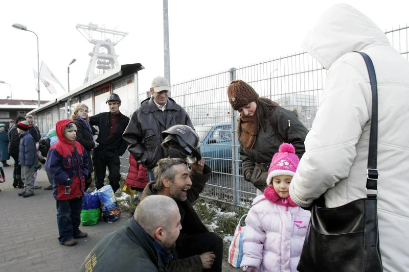 24.12.2007 Ornontowice, kopalnia Budryk w czasie strajku górników.