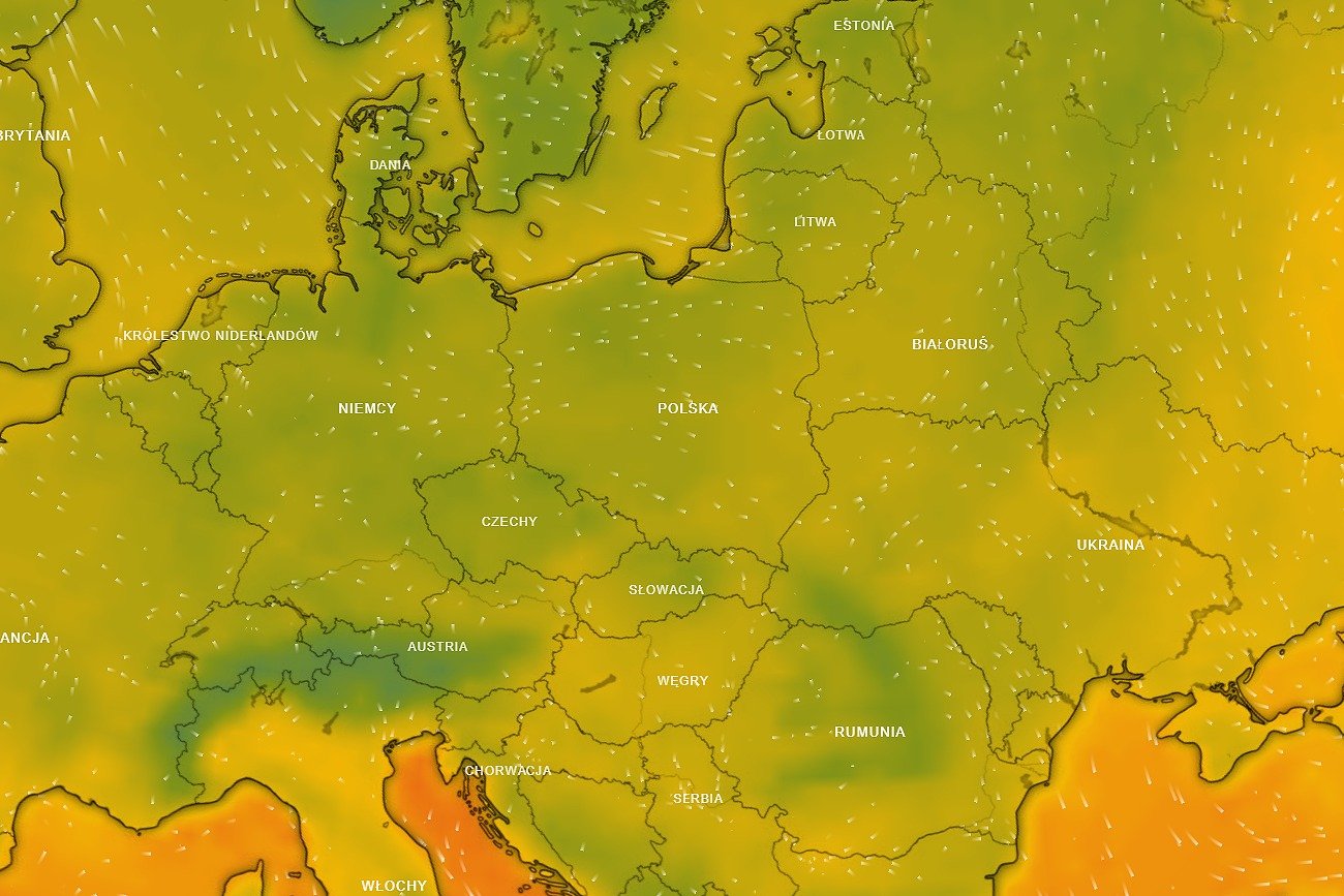Mapa prognozy pogody dla Polski
