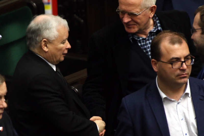 PiS chce utajnić wybór nowego prezesa TVP. Na zdjęciu Jarosław Kaczyński i szef Rady Mediów Narodowych Krzysztof Czabański.