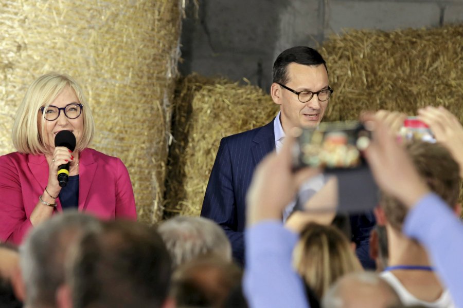 Mateusz Morawiecki wystąpił w stodole w Głogowie pod Toruniem.