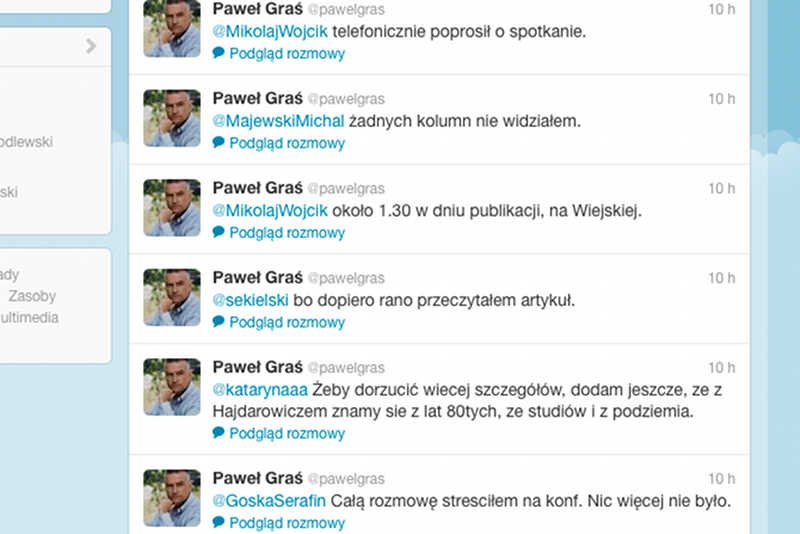 Rzecznik rządu Paweł Graś na Twitterze opisał szczegóły spotkania z Grzegorzem Hajdarowiczem.