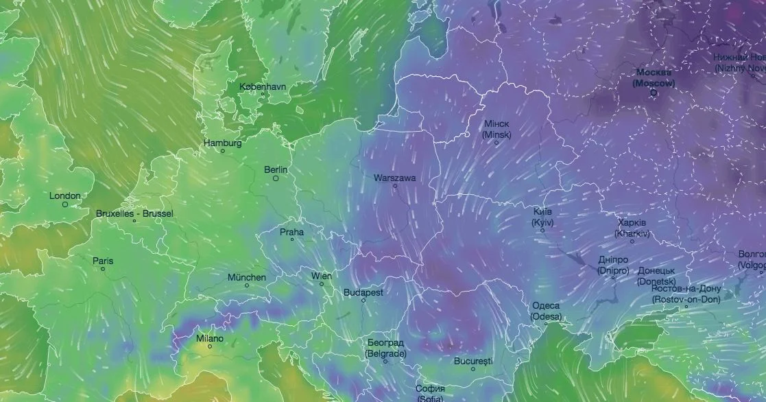Mapka pogodowa na niedzielę, godzina 16:00