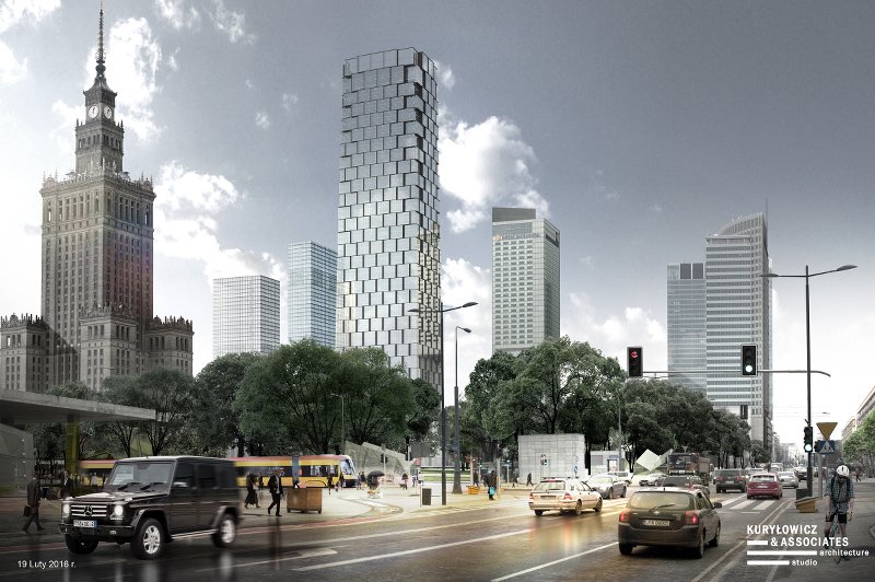 Najwyższy wieżowiec w Polsce, liczący 233 metry wysokości, stanie przy ul. Emilii Plater w Warszawie.