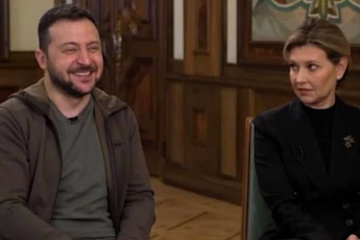 Prezydent Zełenski naraził się żonie w czasie wywiadu.