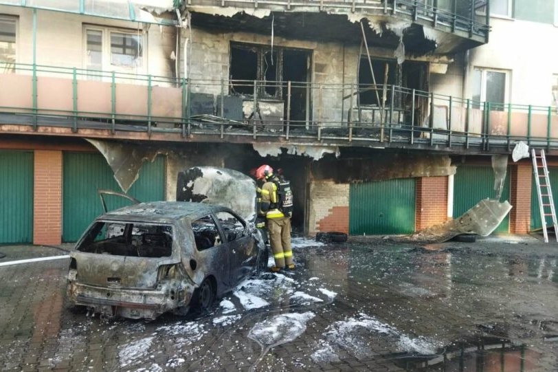 Do eksplozji doszło w garażach na ul. Relaksowej w Lublinie.