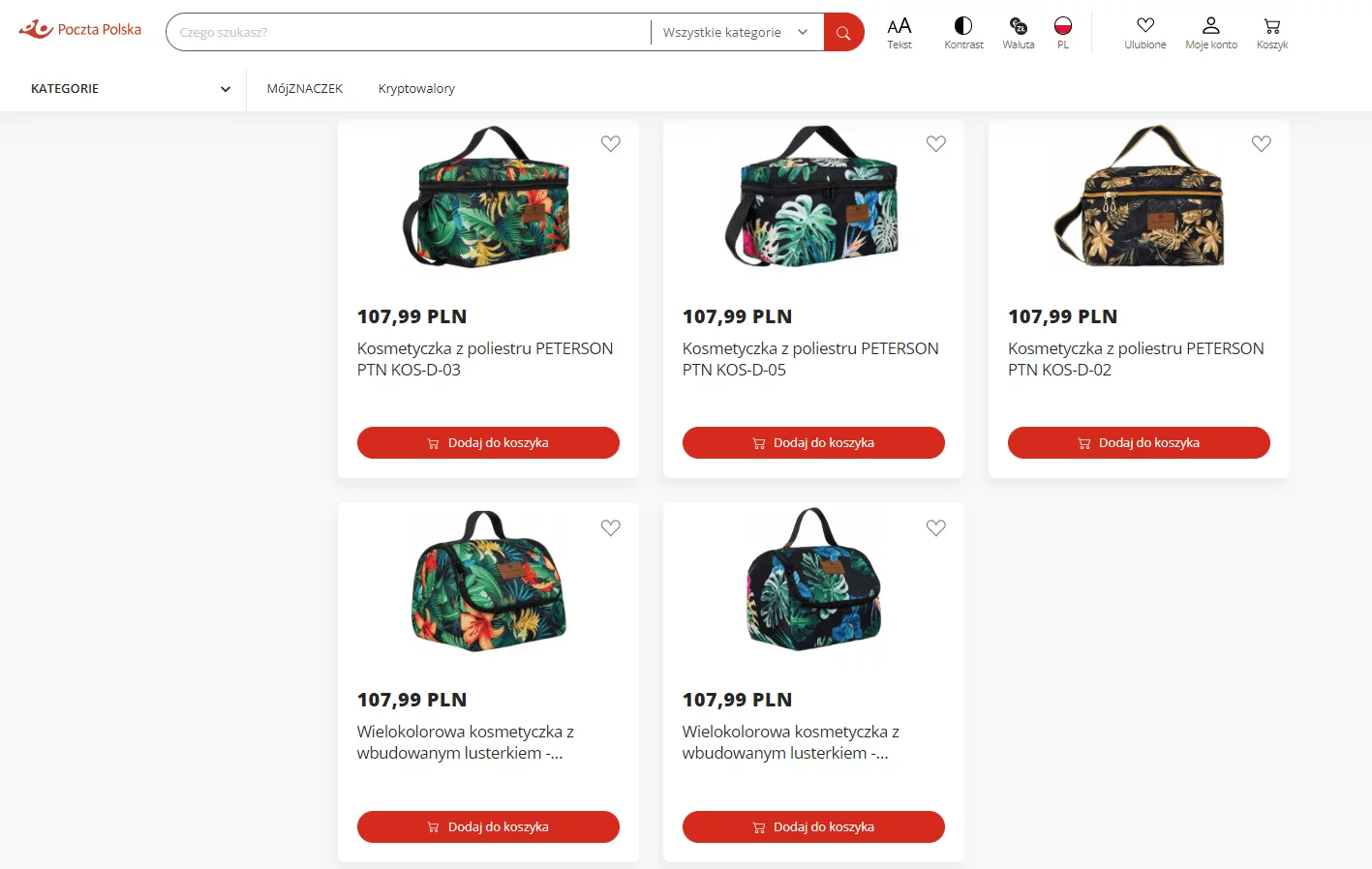 Oferta sklepu internetowego Poczty Polskiej