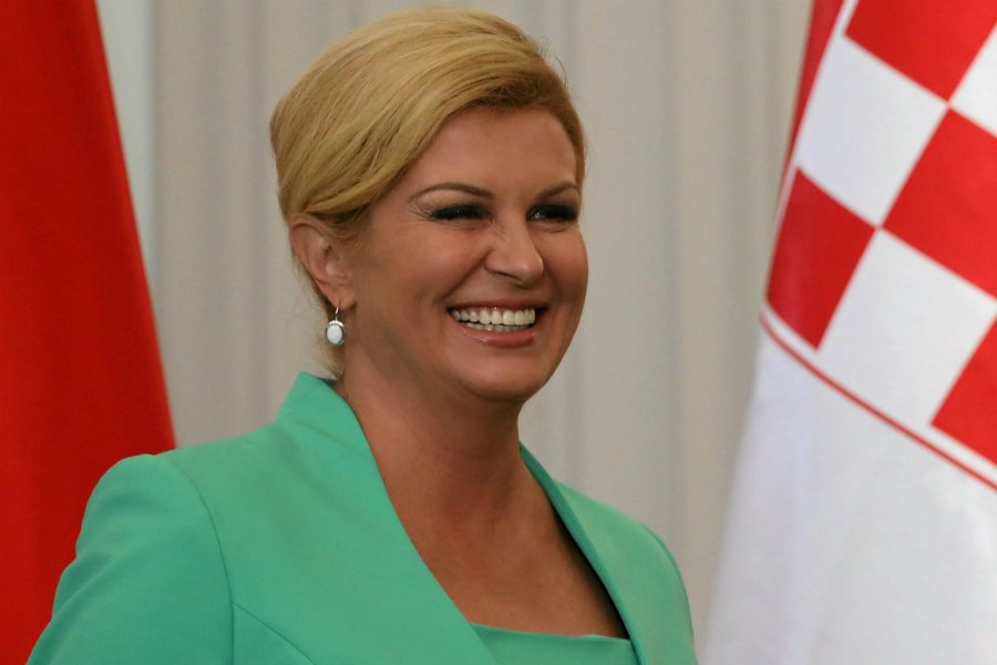 Kolinda Grabar Kitarović weszła do szatni piłkarzy Chorwacji po zwycięskim meczu z Danią.