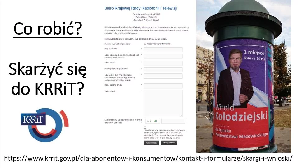 Towarzystwo Dziennikarskie namawia, by zgłaszać do KRRiT skargi na to, jak TVP informuje o kampanii wyborczej. Przy czym szef Rady kandyduje w wyborach samorządowych z list PiS.