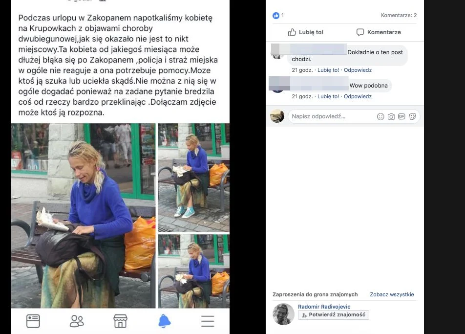 W Zakopanem na Krupówkach pojawiła się kobieta – zdaniem wielu – przypominająca zaginioną przed laty Andżelikę Rutkowską.