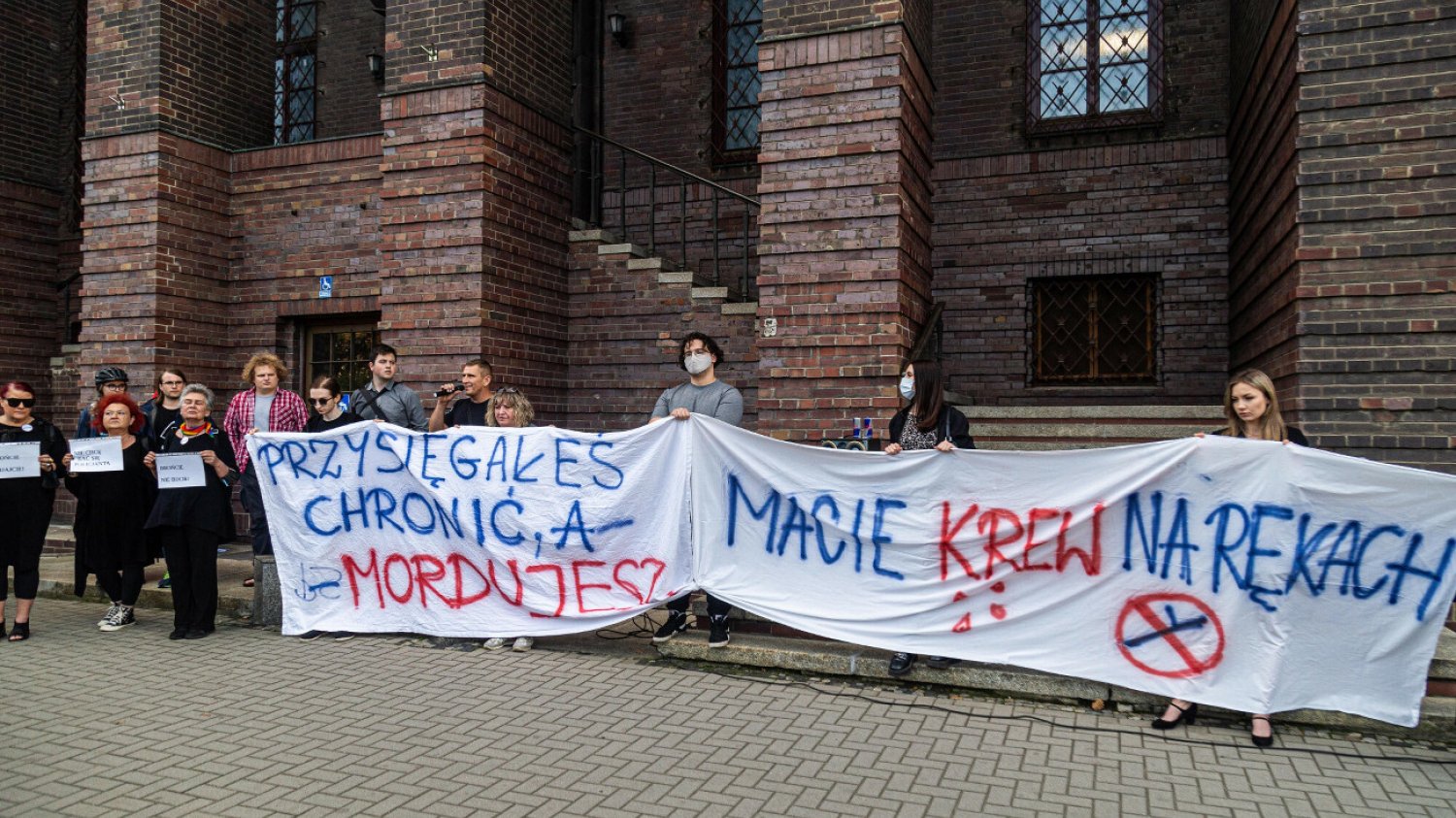 Protest przeciwko brutalności policji we Wrocławiu.