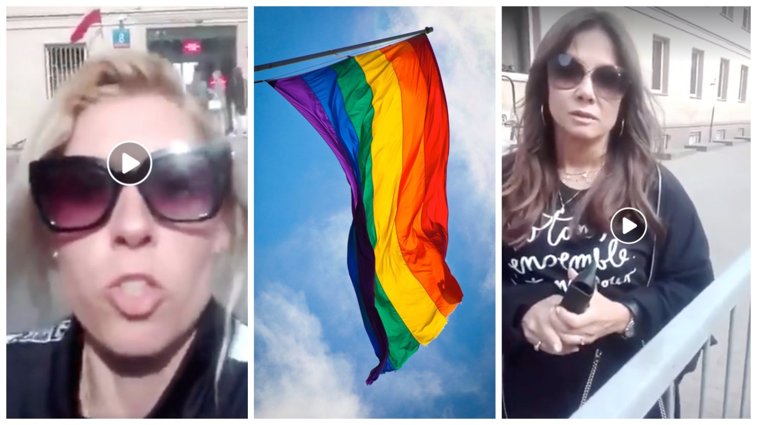 Zrzut ekranu Zofia Klepacka / Flaga LGBT / Kinga Rusin