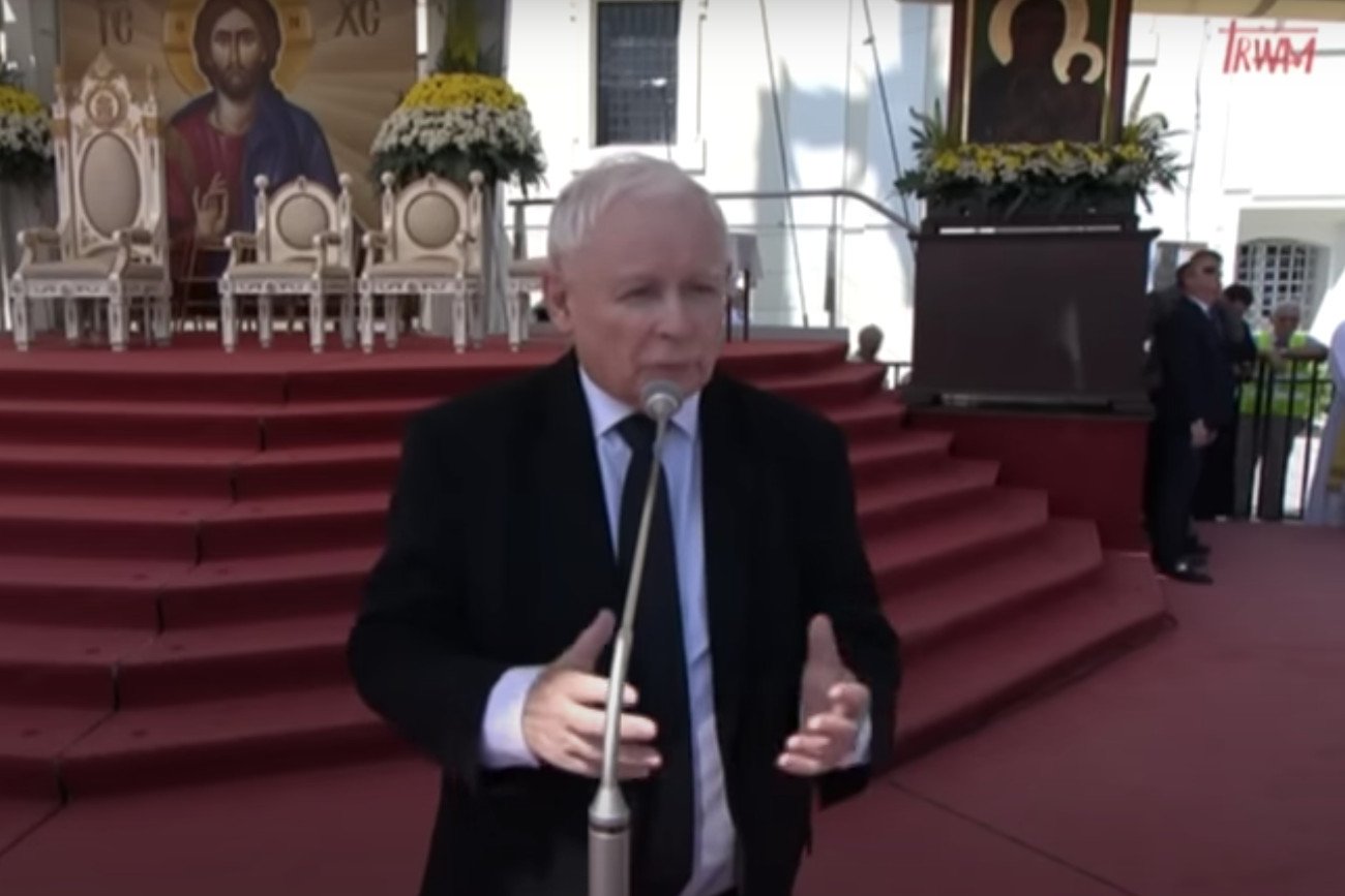 Jarosław Kaczyński agitował na Jasnej Górze. I zachwalał Tadeusza Rydzyka.