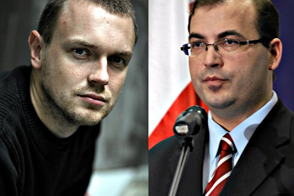 Michał Tusk i Andrzej Jaworski z PiS