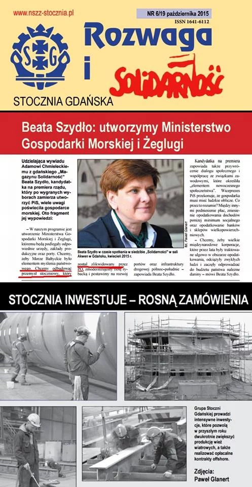 Zestawienie pierwszej i szóstej strony czasopisma.