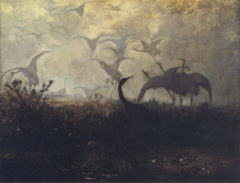 Józef Chełmoński, Odlot żurawi, 1870, Muzeum Narodowe w Krakowie